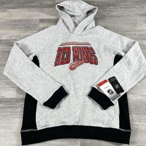 Youth 18/20 NHL Detroit Red Wings Power Play Raglan Pullover Hoodie Light Gray